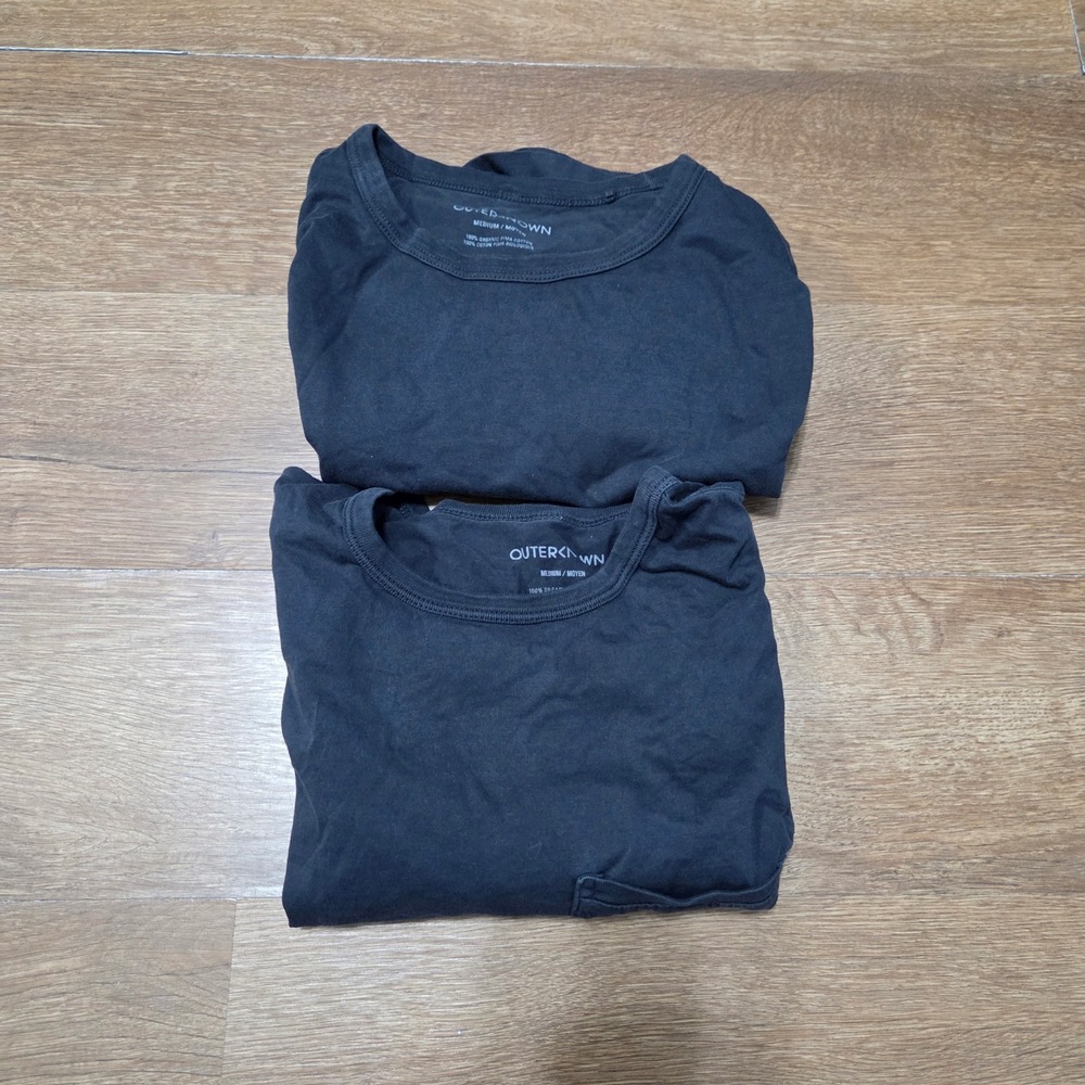 2 Outerknown Mens Sojourn Organic Pima Cotton Pocket T-Shirt Bundle Navy Blue M